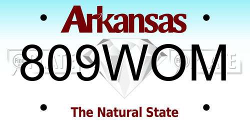 809WOM Arkansas License Plate