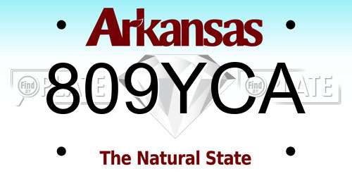 809YCA Arkansas License Plate