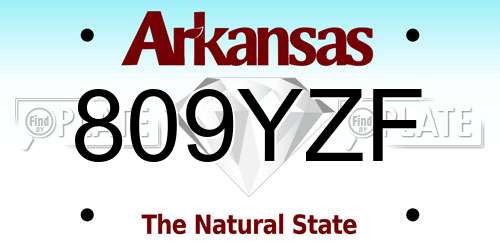 809YZF Arkansas License Plate