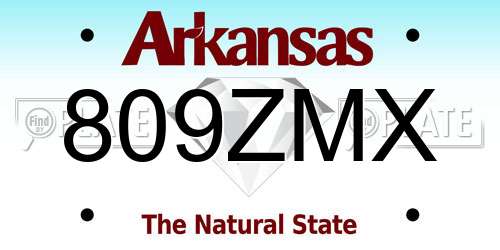 809ZMX Arkansas License Plate