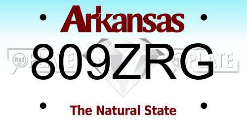 809ZRG Arkansas License Plate