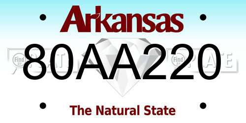80AA220 Arkansas License Plate