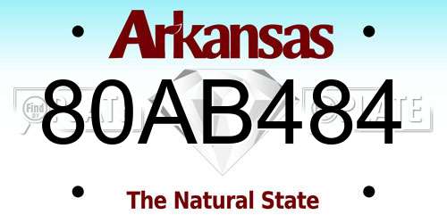 80AB484 Arkansas License Plate