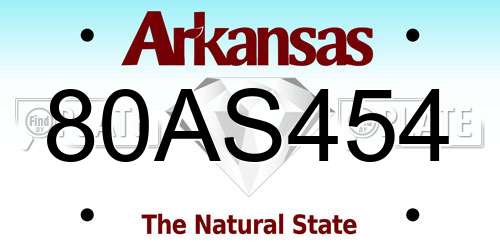 80AS454 Arkansas License Plate