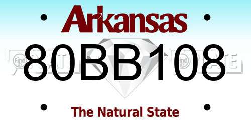 80BB108 Arkansas License Plate