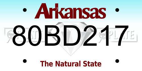 80BD217 Arkansas License Plate