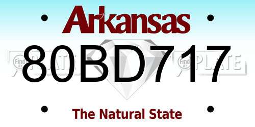 80BD717 Arkansas License Plate