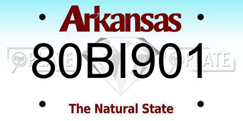 80BI901 Arkansas License Plate