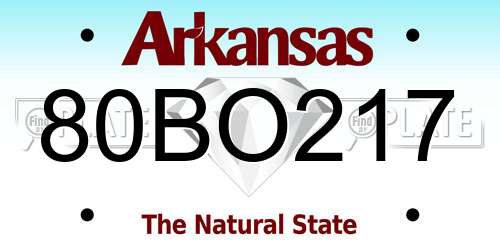 80BO217 Arkansas License Plate