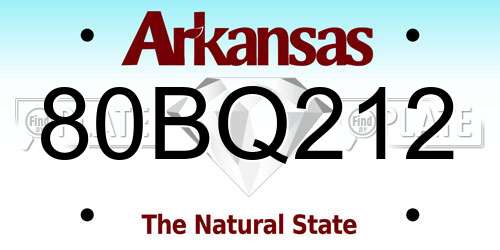 80BQ212 Arkansas License Plate