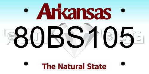 80BS105 Arkansas License Plate