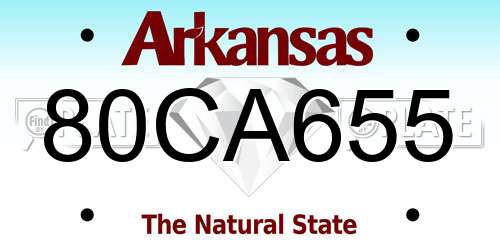 80CA655 Arkansas License Plate