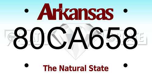 80CA658 Arkansas License Plate