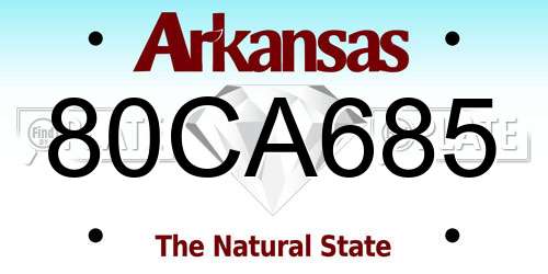 80CA685 Arkansas License Plate