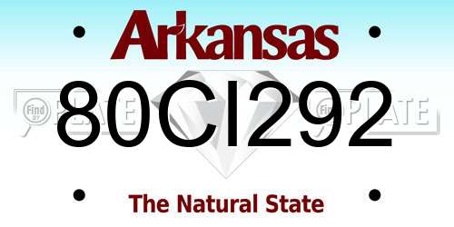 80CI292 Arkansas License Plate