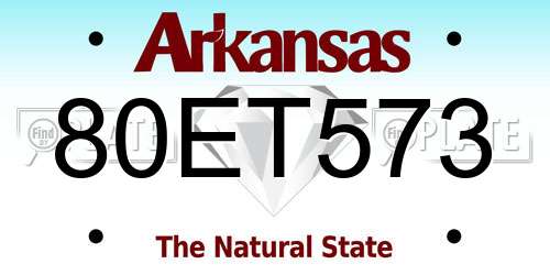 80ET573 Arkansas License Plate