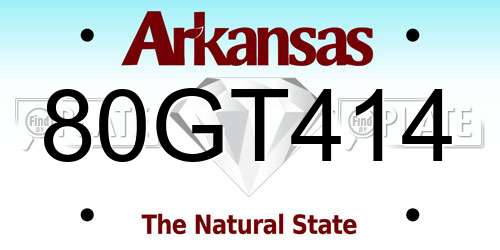 80GT414 Arkansas License Plate