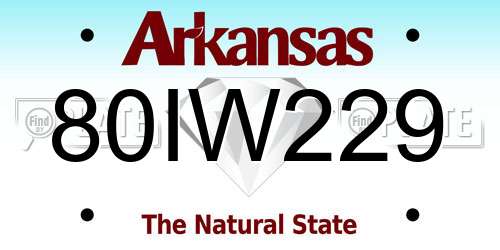 80IW229 Arkansas License Plate