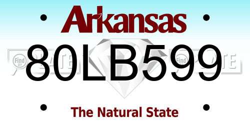 80LB599 Arkansas License Plate