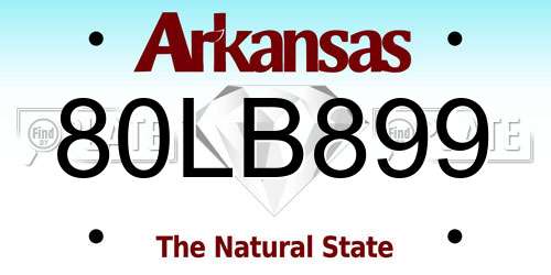 80LB899 Arkansas License Plate