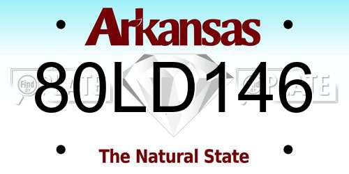 80LD146 Arkansas License Plate