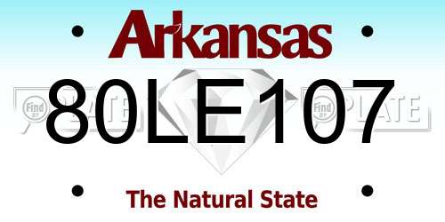 80LE107 Arkansas License Plate