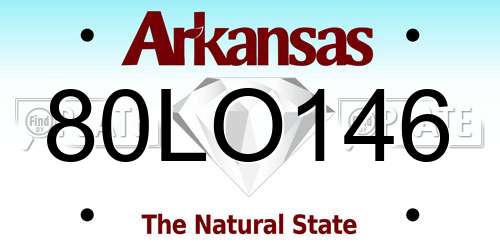 80LO146 Arkansas License Plate