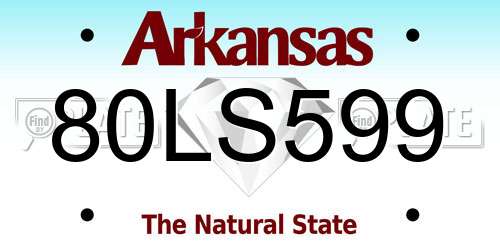 80LS599 Arkansas License Plate