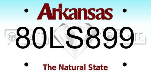 80LS899 Arkansas License Plate