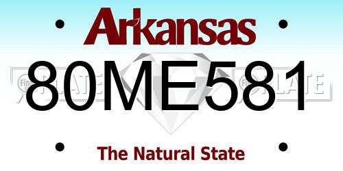 80ME581 Arkansas License Plate