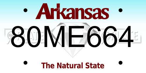 80ME664 Arkansas License Plate