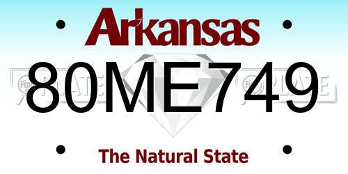 80ME749 Arkansas License Plate