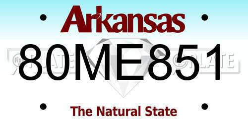 80ME851 Arkansas License Plate