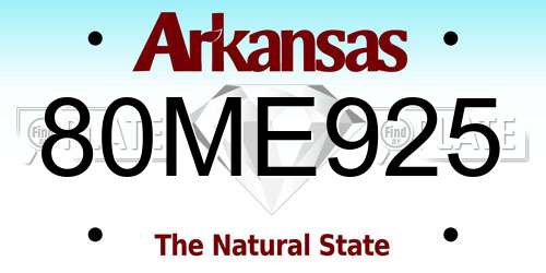 80ME925 Arkansas License Plate