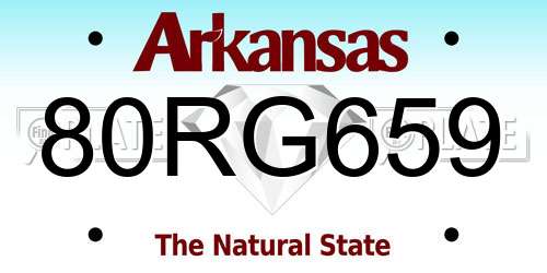 80RG659 Arkansas License Plate