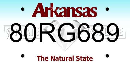 80RG689 Arkansas License Plate