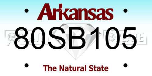 80SB105 Arkansas License Plate