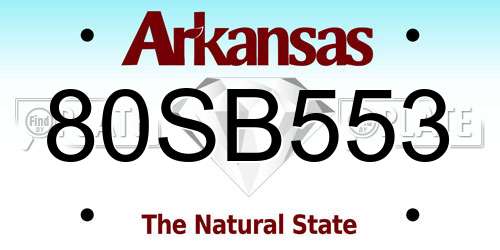 80SB553 Arkansas License Plate