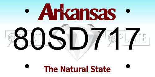 80SD717 Arkansas License Plate