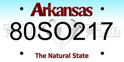 80SO217 Arkansas License Plate