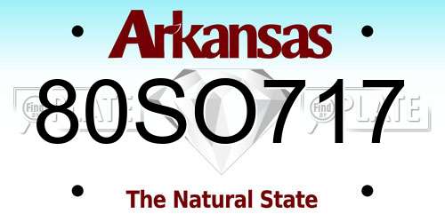 80SO717 Arkansas License Plate