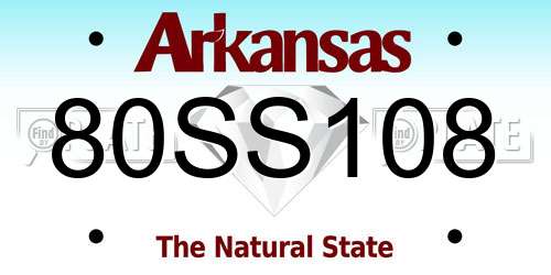 80SS108 Arkansas License Plate
