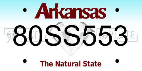80SS553 Arkansas License Plate