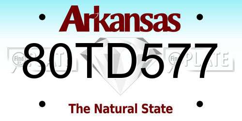80TD577 Arkansas License Plate
