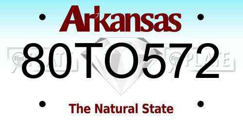 80TO572 Arkansas License Plate