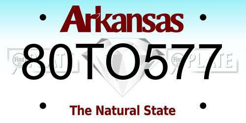 80TO577 Arkansas License Plate