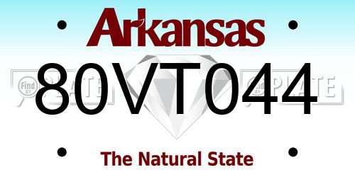 80VT044 Arkansas License Plate