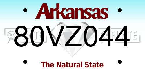 80VZ044 Arkansas License Plate
