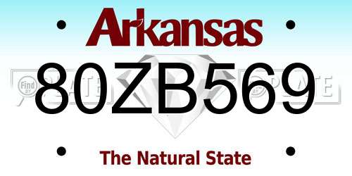 80ZB569 Arkansas License Plate