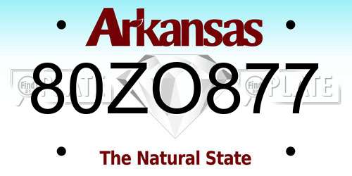 80ZO877 Arkansas License Plate